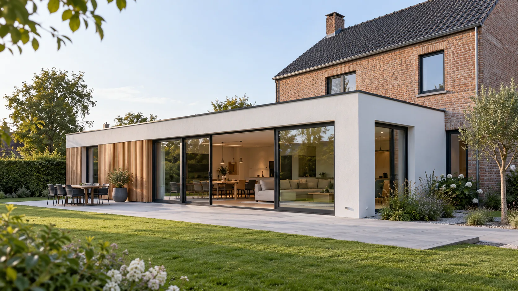 Chantier d'extension contemporaine de 85 m² en Province de Namur